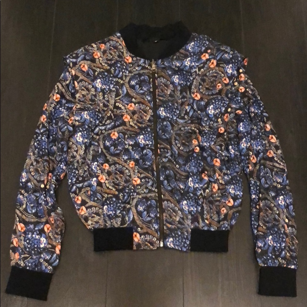 Joe’s cropped reversible bomber silk jacket